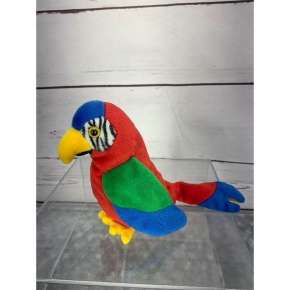 Ty Beanie Babies Jabber P.E. STYLE red Parrot bird plush stuffed animal‎ toy - Picture 3 of 8